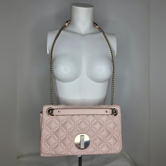 Kate Spade Elegant Leather Pink Quilted Shoulder Bag - Picture 2 of 16